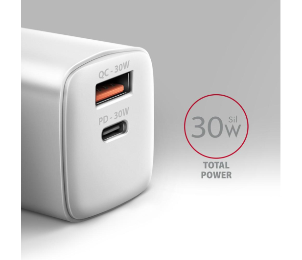 Axagon ACU-PQ30W, Sil 30W, 2x port, PD3.0/PPS/QC4+/SFC/AFC/Apple - 1353460 - zdjęcie 2